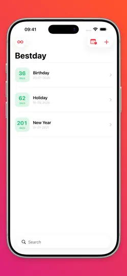 Captura de pantalla de Bestday – Cuenta Atrás en iPhone 1