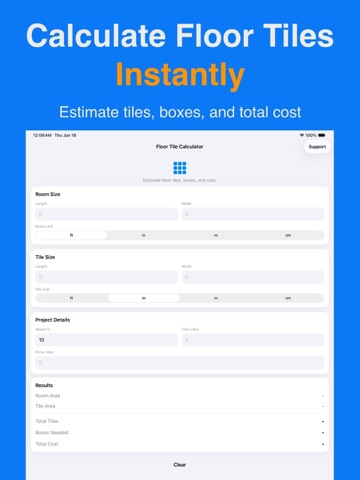 Floor Tile Calculator: Cost iPad screenshot