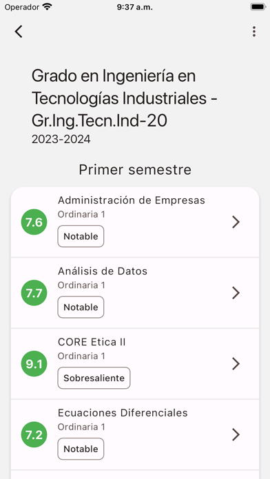 Universidad de Navarra - Notas Screenshot