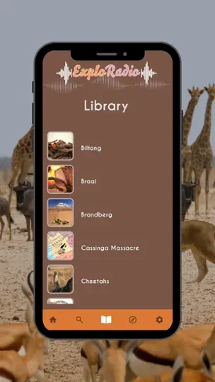 Capture d'écran de Namibia Audioguide Exploradio sur iPhone 6