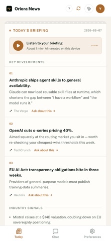 Oriora News iPhone screenshot