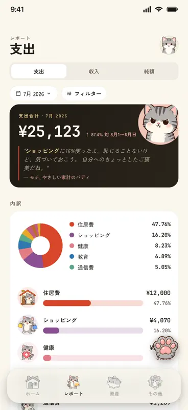 マネーニャン：家計簿アプリ screenshot 1 of 9