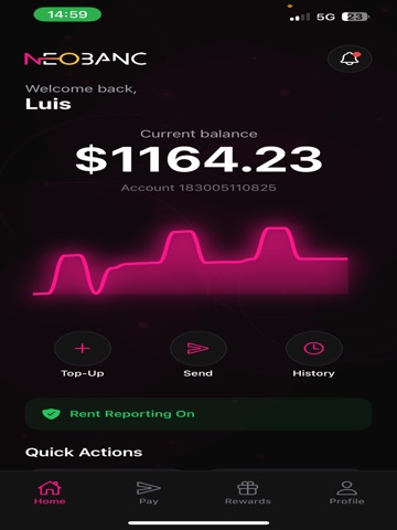 Neobanc - Cash Back on Bills iPad screenshot