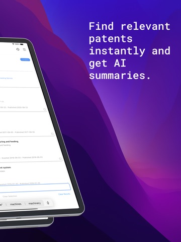 PatentGPT - AI patent research iPad screenshot