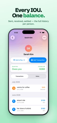 OweMate - IOU & Debt Tracker iPhone screenshot
