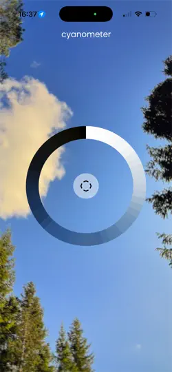 Capture d'écran de Cyanometer sur iPhone 1