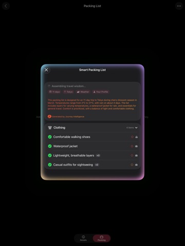 journeybot: trip packing list ipad screenshot 3