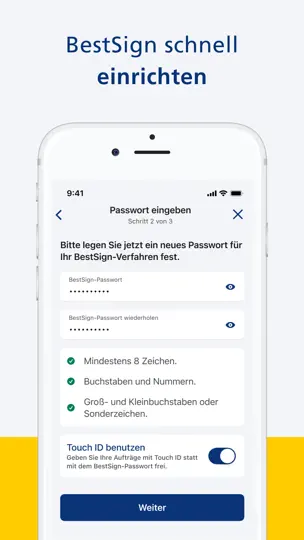 Screenshot von Postbank BestSign auf dem iPhone 4