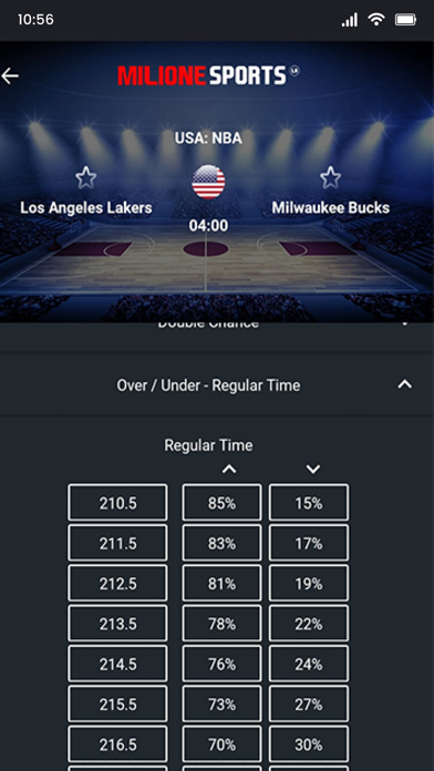 Milione Sports Screenshot