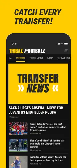 Captura de pantalla de Tribal Football: Football News en iPhone 2