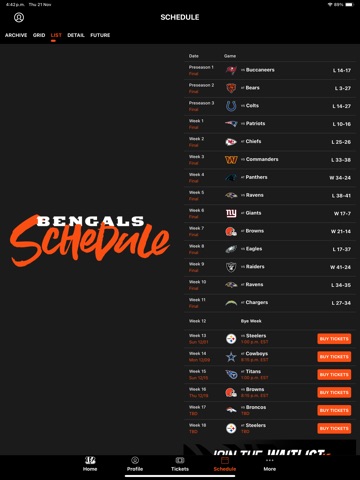 Cincinnati Bengals iPad screenshot 3