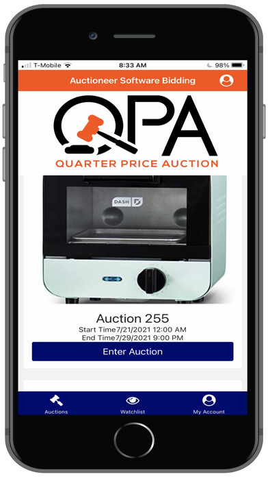 Quarter Price Auction Screenshot