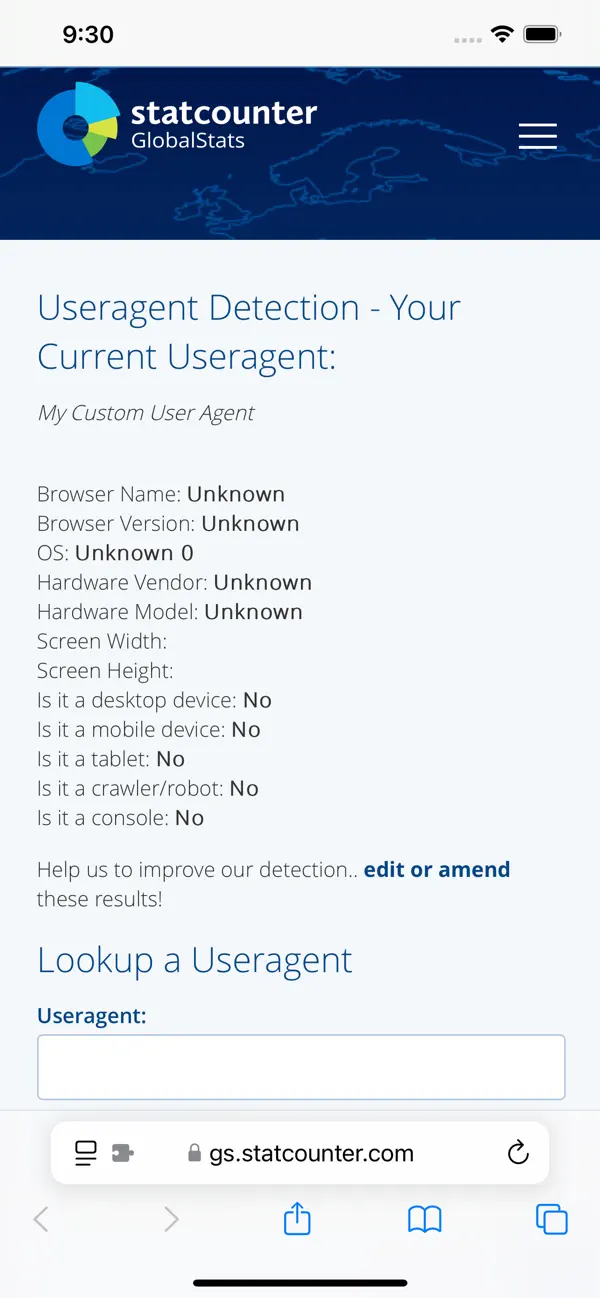 Screenshot #2 pour ChangeTheHeaders for Safari