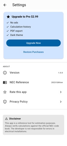 Conduit Fill Calculator-NEC screenshot