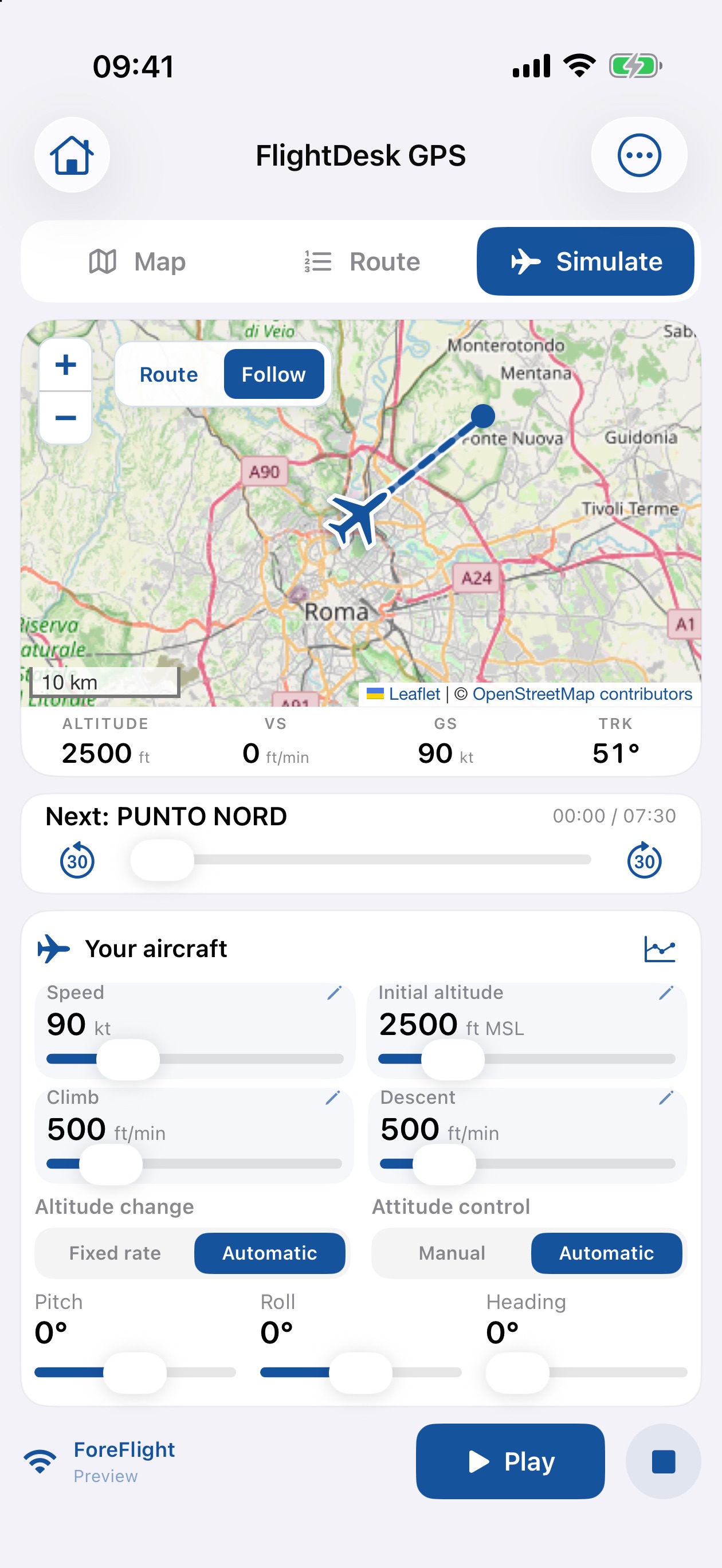 Screenshot 2 of FlightDesk GPS Simulator