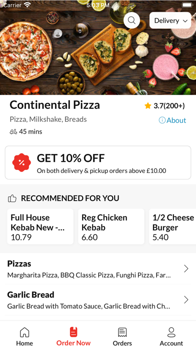 Continental Pizza Eccles Screenshot