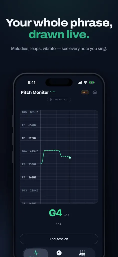 Monitor de tom vocal: Tonarly - App Música | MWM