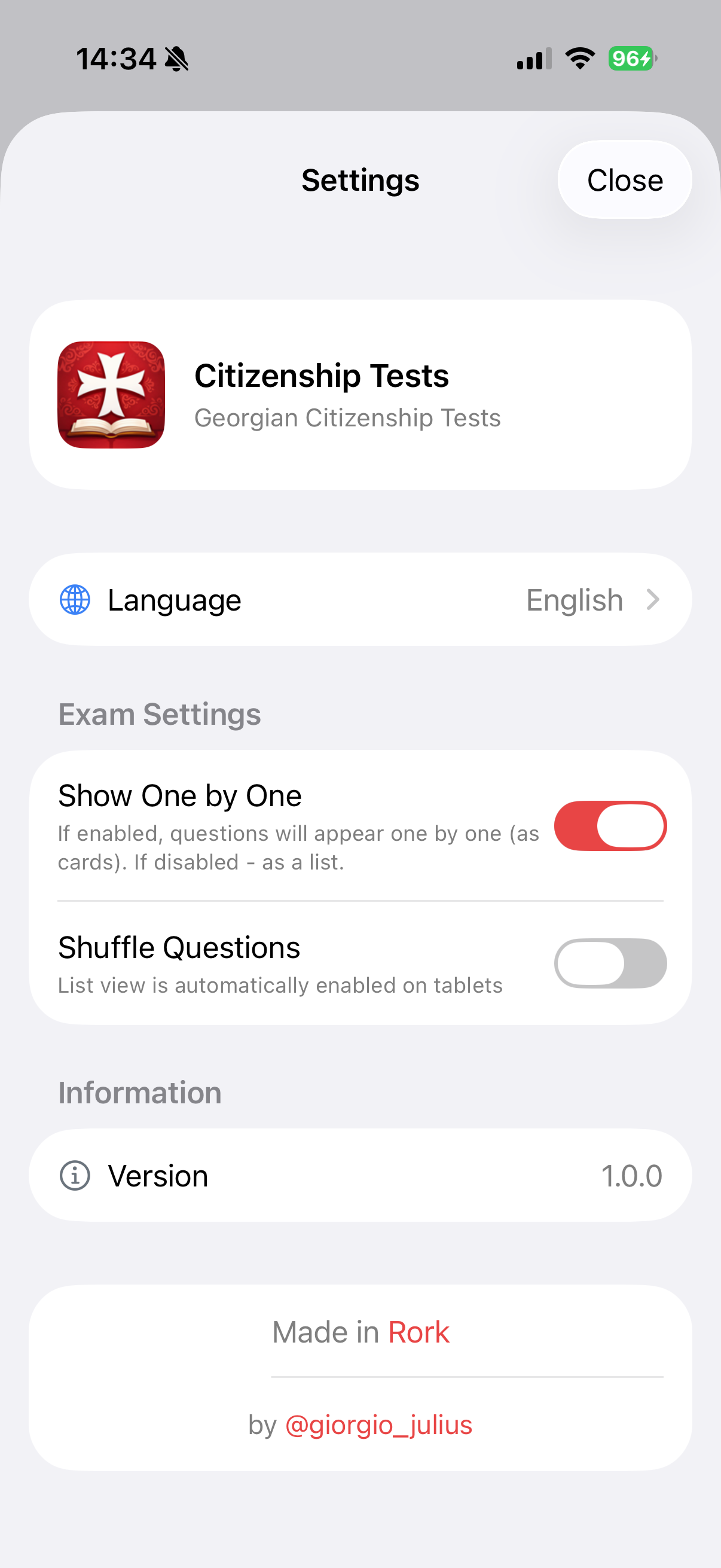 Georgian Citizenship Tests screenshot 10