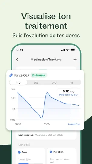 Capture d'écran de Glowise: Tracker GLP-1 &carnet sur iPhone 4
