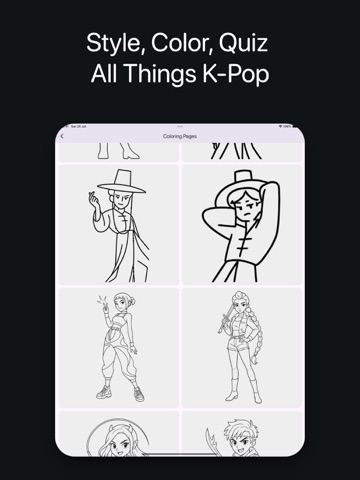 Kpop Quiz & Coloring Game iPad screenshot