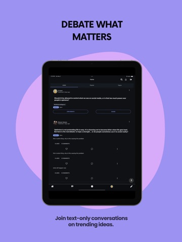 DeVerdict: Debate App iPad screenshot