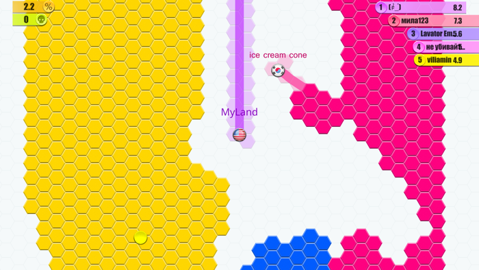 Hexa Land.io Arena grid game