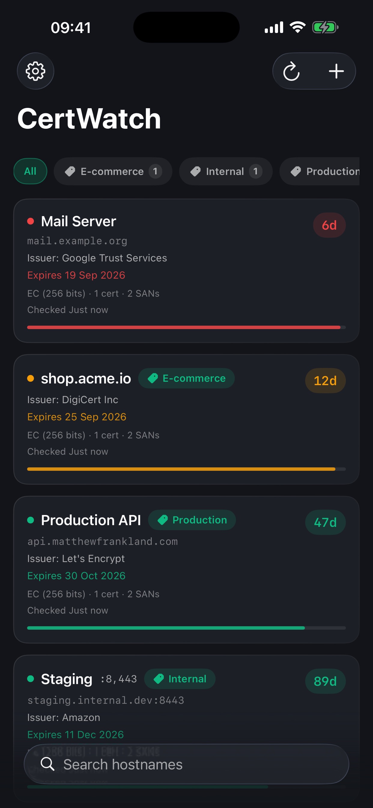 Screenshot 1 of CertWatch