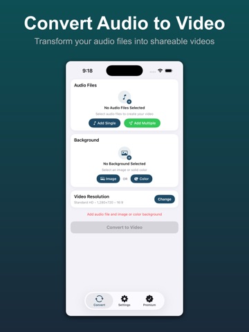 Audio to Video Converter Easy iPad screenshot