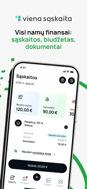 Viena sąskaita screenshot 1
