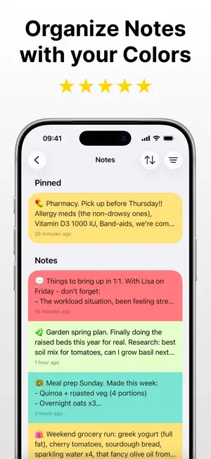 Notes by Color - Toono screenshot 1