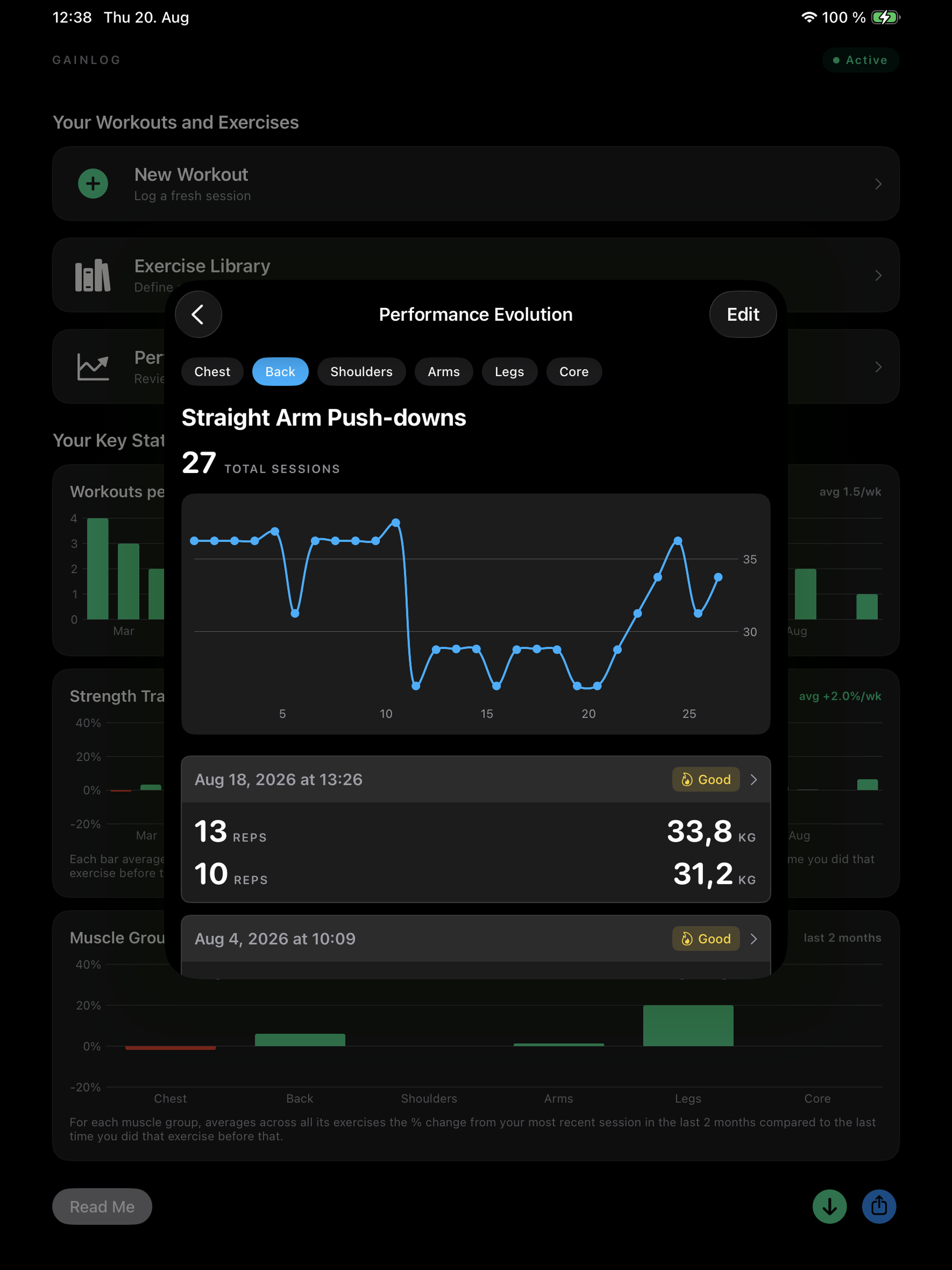 GainLog: HIT Workout Tracker screenshot 7