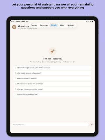 The Wedding Planner Pro iPad screenshot