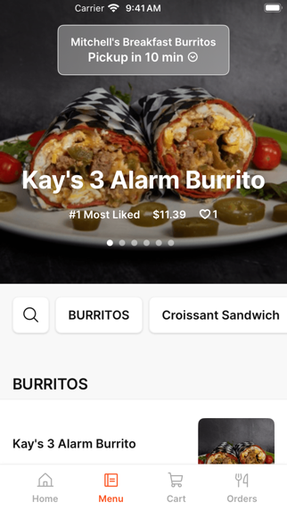 Mitchell's Breakfast Burritos iPhone screenshot 2 - Food & Drink app