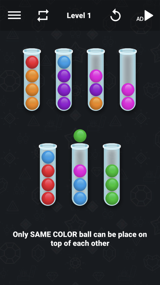 #1. Ball Sort 3D : Drop Ball Tube (iOS) By: Puzzle Mania Studio
