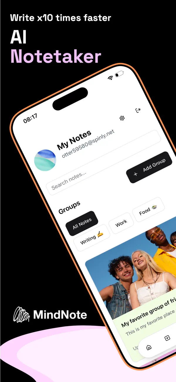 Screenshot #1 pour MindNote - AI Notetaking App