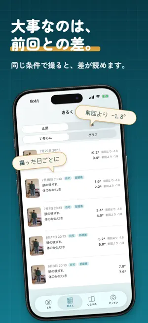 かんたん姿勢チェック - 猫背・巻き肩・骨盤のゆがみを記録 screenshot 3