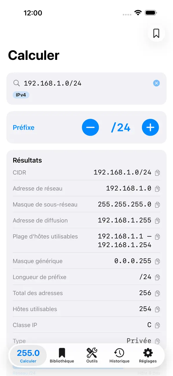 Screenshot #1 pour Subnet Plus: Subnet Calculator