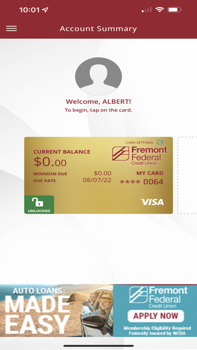 Fremont FCU Cards Screenshot