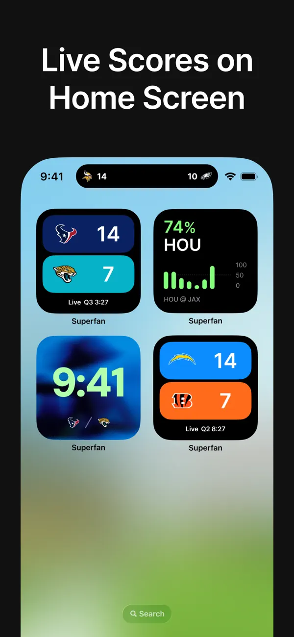 Screenshot #1 pour Superfan: Sports Scores + News