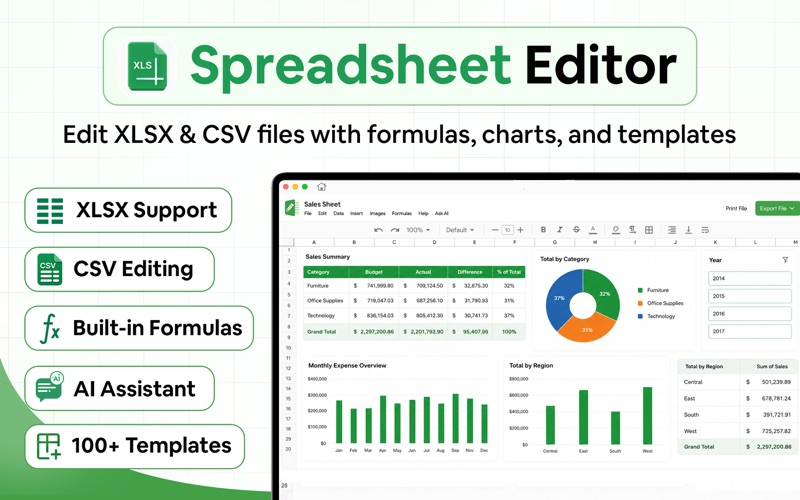 XLSX Sheet: Edit Spreadsheet iPhone screenshot