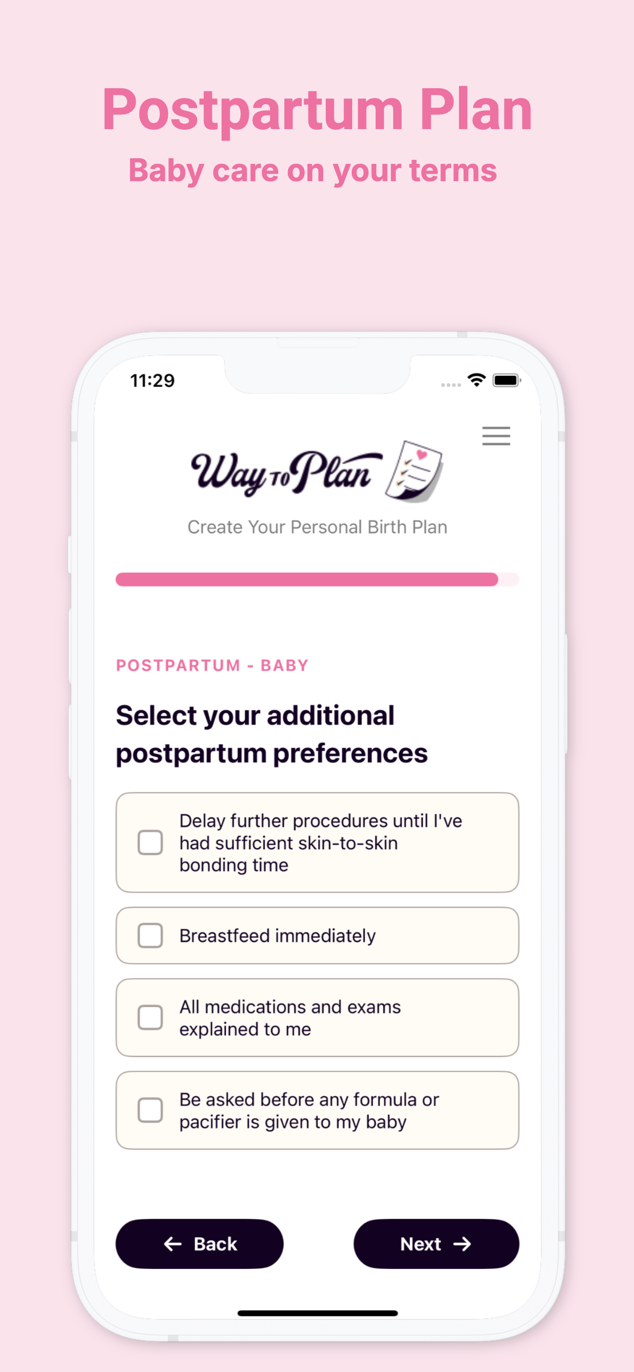 Birth Plan Pregnancy Checklist screenshot 6