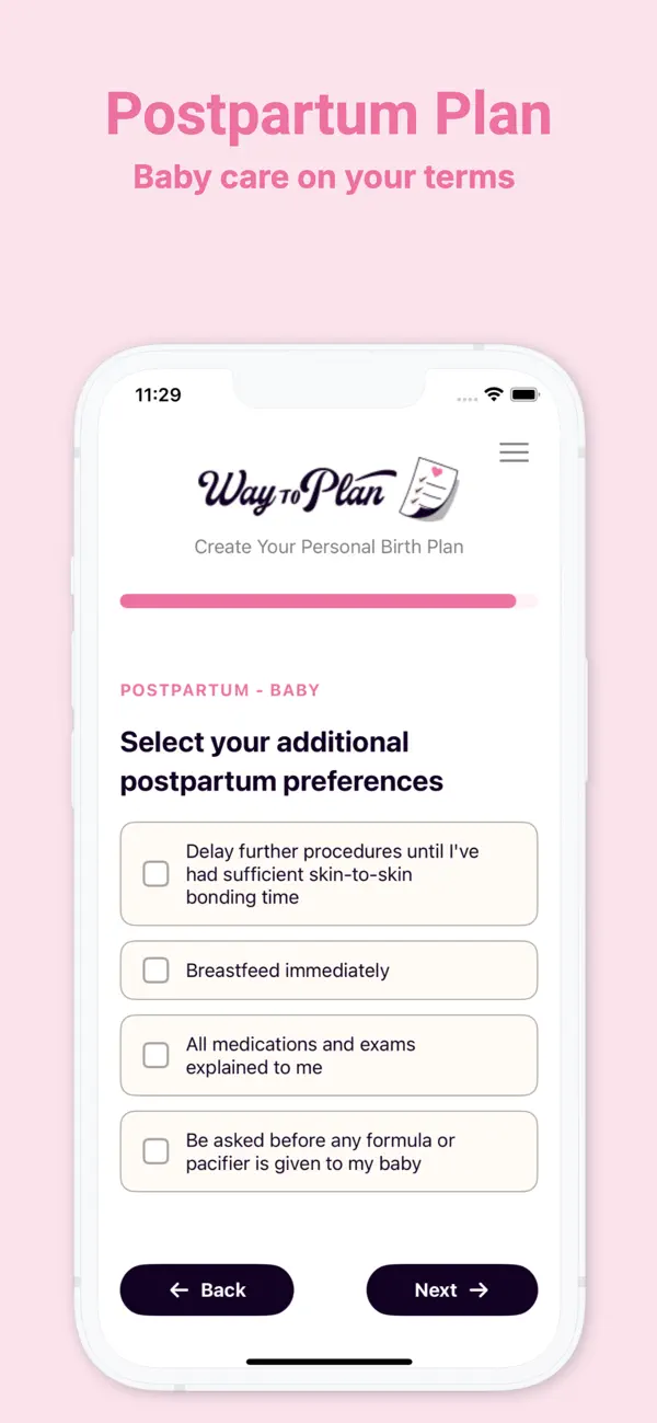 Birth Plan Pregnancy Checklist Screenshot 6