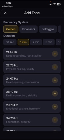 Golden Tone Generator iPhone screenshot