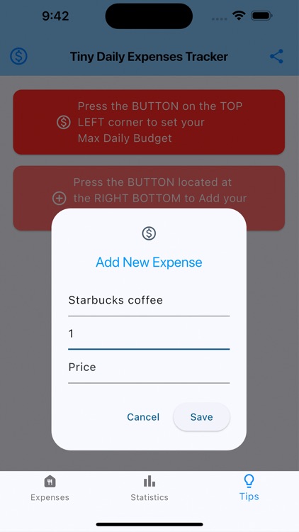 Tiny Daily Expenses Tracker