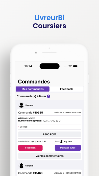 LivreurBi Coursiers Screenshot