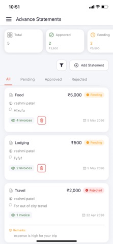 Teamex Expense Manager screenshot