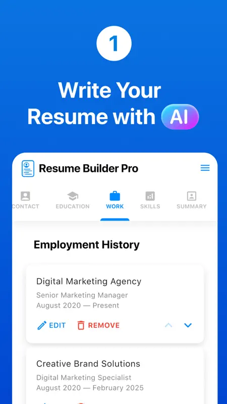 Resume Builder Pro with AI screenshot 1 of 3