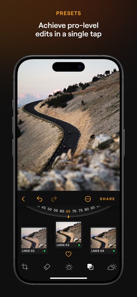 Luminar: Image Editor&Enhancer - 多様なプリセットコレクションから選択し、ワンタップで写真に独自のスタイルとプロレベルの雰囲気を瞬時に適用します。