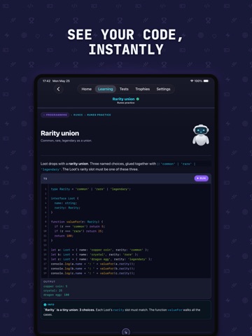 Code Forge: Code Games Quizzes iPad screenshot