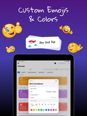 Chronoji - Countdown Timer iPad screenshot